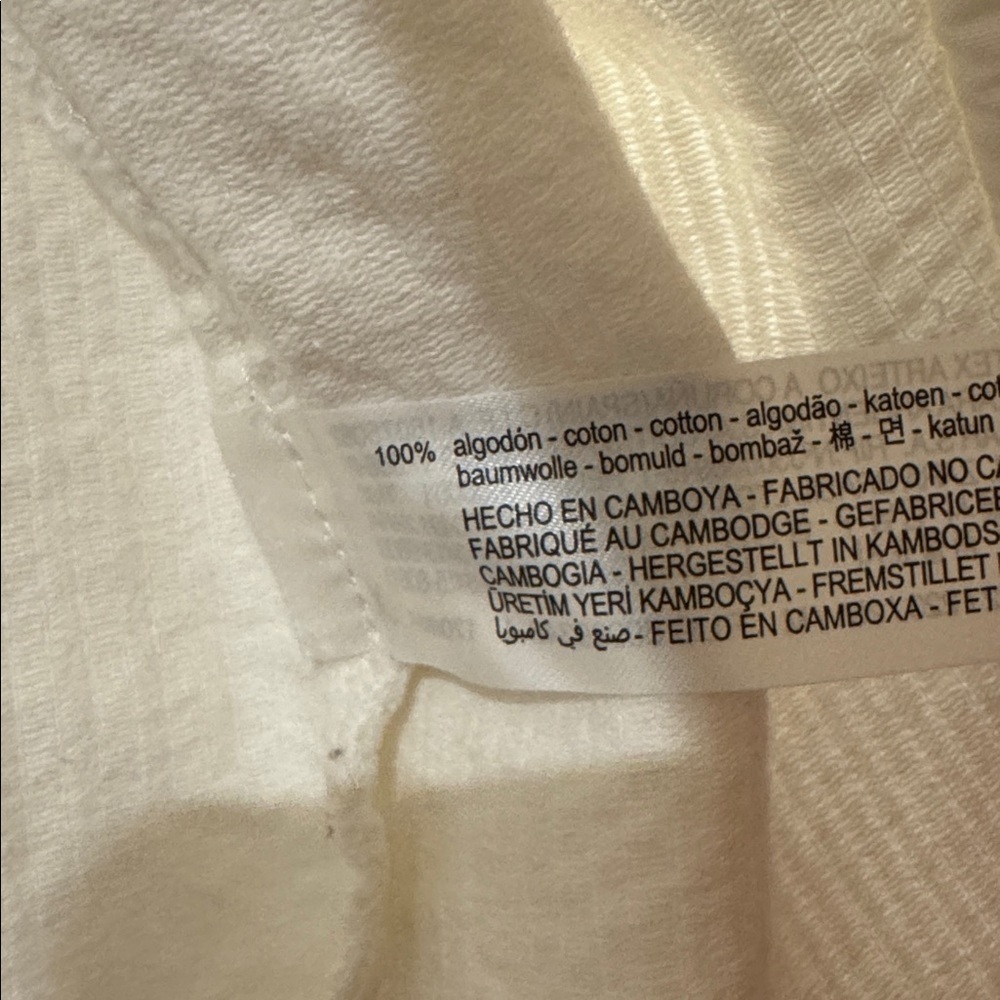 Zara 100% Cotton White Corduroy Jacket, Size Medium - Picture 5 of 5